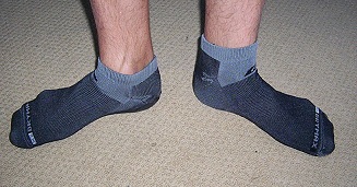 Comparison of plasticized sock to normal sock.