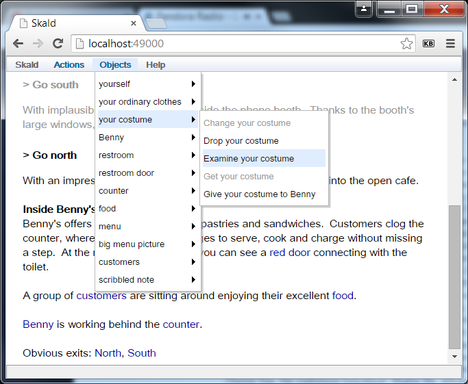action menu