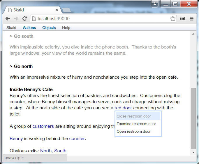 popup menu