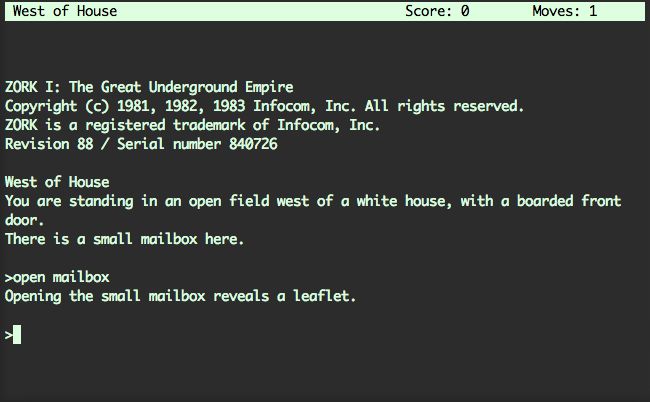 Zork screenshot