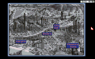 Rise of the Dragon map screen shot